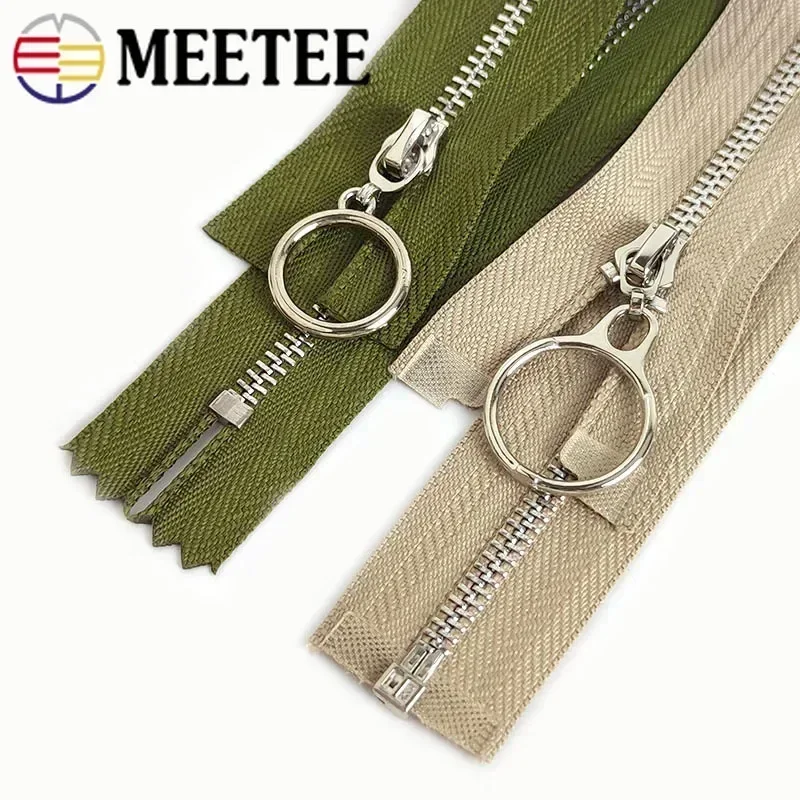 5 uds 15/18/20/25/30cm extremo cerrado 40-70cm extremo abierto 3 # Cremalleras de metal Bolsa de ropa Decoración Cremallera Zip Reapir Kit