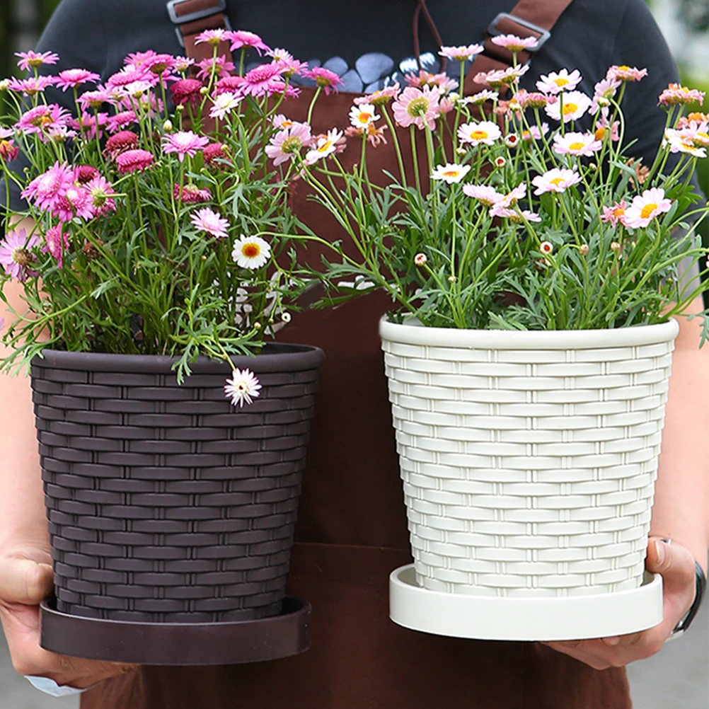 

3 Sets Resin Flower Pot Succulent Decorative Garden Container Planter Pots Flowerpot Gardening Protective Agent