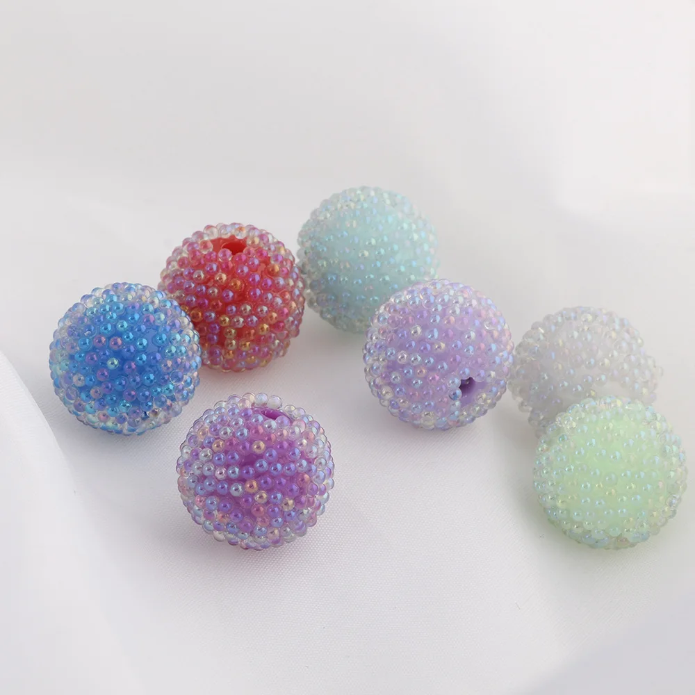 SW20 السكر شفافة من خلال ثقب فقاعة رائعة الملمس سحر سلسلة هواتف المحمول المفاتيح الإناث DIY بها بنفسك مجوهرات الاتجاه الخرز #5