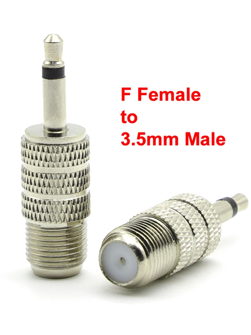 1/2/5PCS F Weibliche Jack auf 3,5mm Mono 1/8 "Stecker RF Koaxial Adapter RF Anschlüsse FM Antenne Stecker – Detail 1