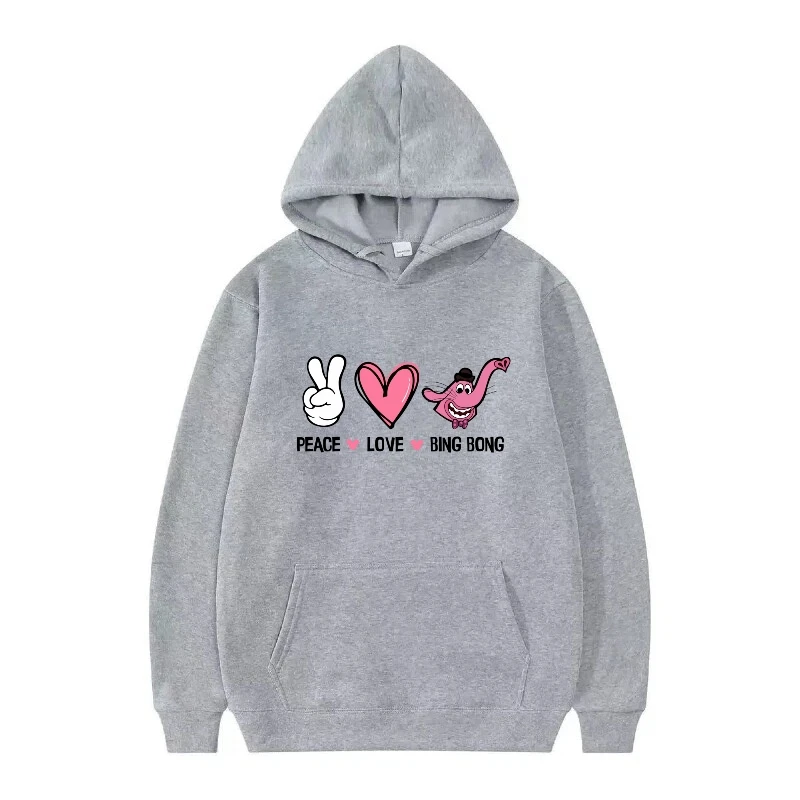 Disney Inside Out Cartoon Print Pattern Donna Sport Nero Primavera Top Vestiti Y2k Pullover Donna Felpe economiche Felpe da uomo