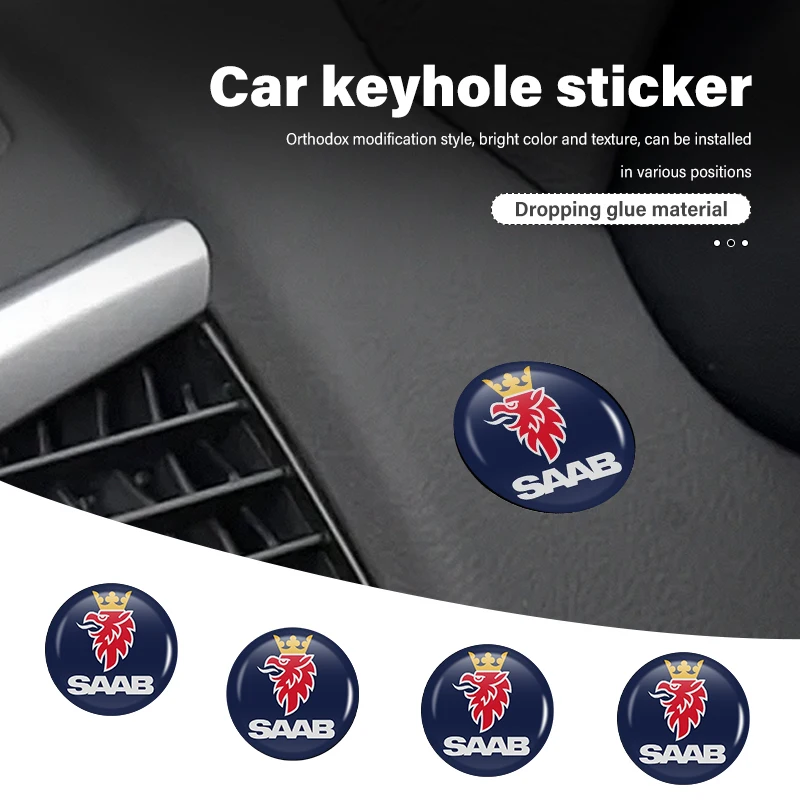 8pcs Car Door Keyhole Sticker Lock Protector Anti-blocking Decal For SAAB 9-4X 9-7X 9-3 9-5 9-2X 9-X 600 99 97 Monster GT750