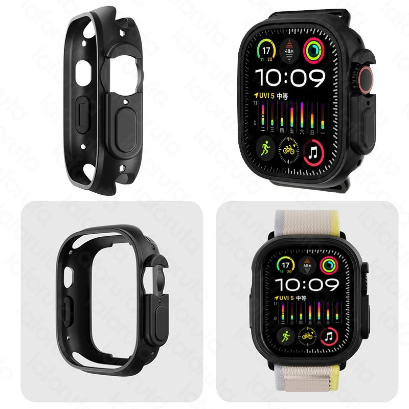 Soft Silicone Case For Apple Watch Cover Ultra 49 mm Full Coverage Protective Bumper Shell For iWatch Ultra 2 49mm for Men Women