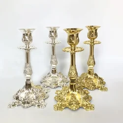 Metal Gold Silver Single Arm Candle Holders Home Romantic Candlelight Dinner Props Hotel Wedding Party Stick Candle Stand Decor