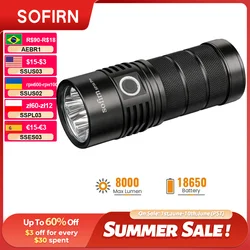 SOFIRN SP36 Pro Anduril 4*SST40 Powerful 8000LM LED Flashlight USB-C Rechargeable 18650 Torch Super Bright Lantern