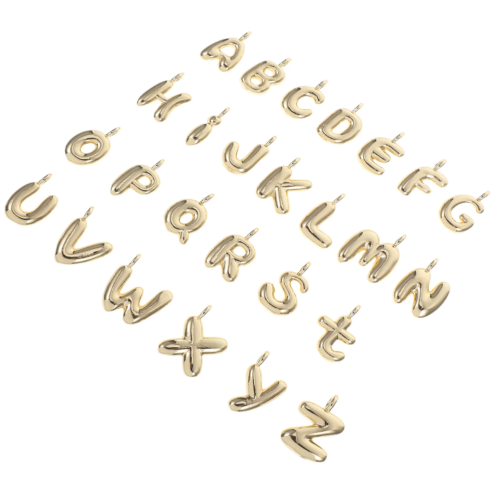 

26 pcs Alphabet Letter Charms Gold Plated Initial Pendant Glossy Zinc Alloy Diy Jewelry Making For Women Name Necklace Craft