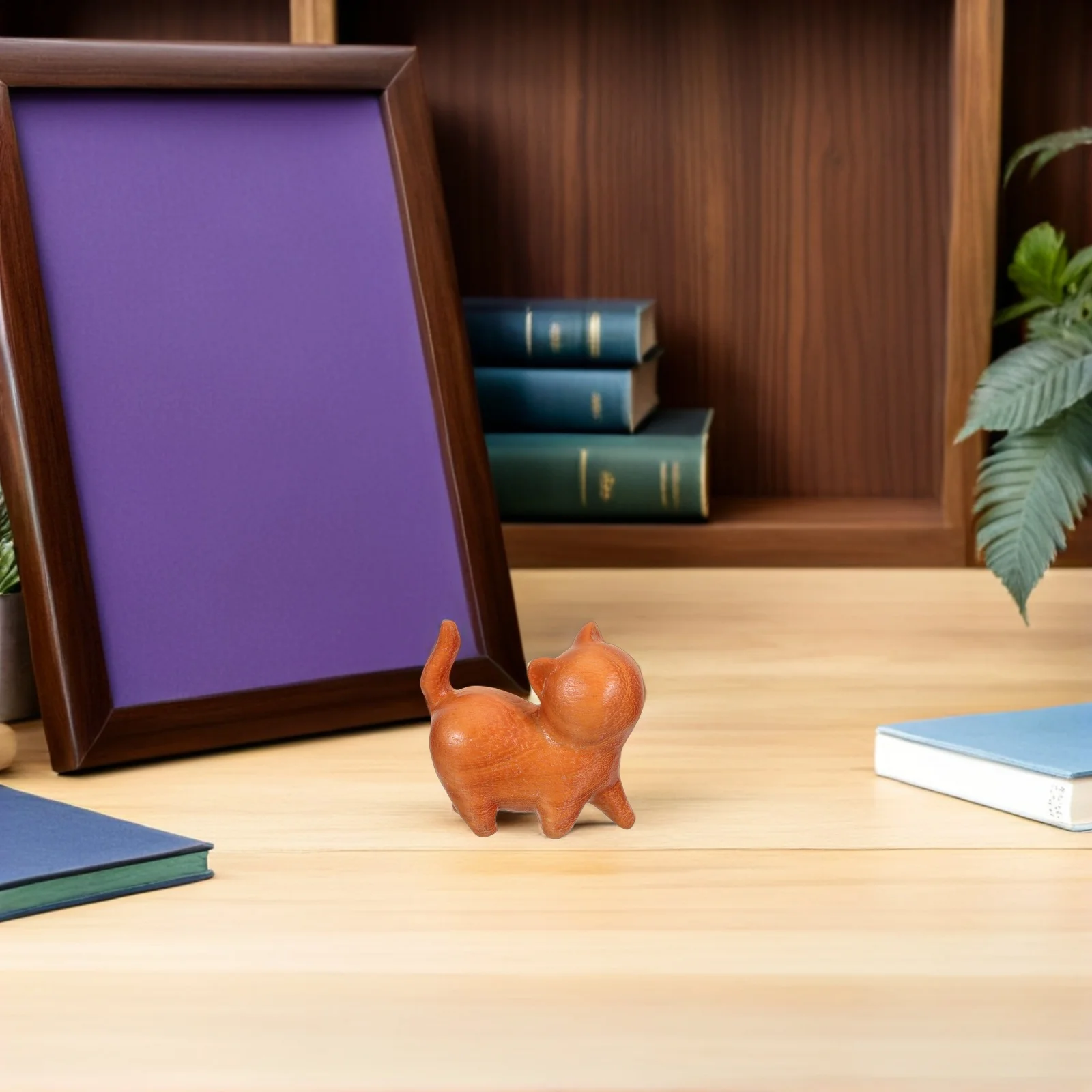 

2Pcs Wooden Cat Sculptures Adorable Kitten Ornaments for Living Room Bed Office Wood Cat Figurines Wood Carved Animals