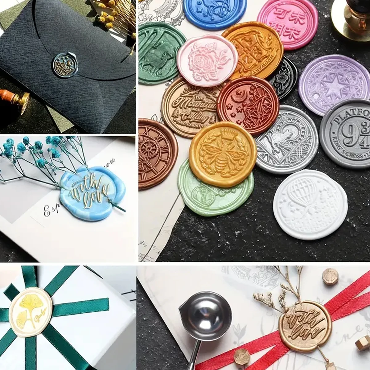 100 pc/saco kit de contas de s - Wax Seal Stamp Kit avaliação e preço