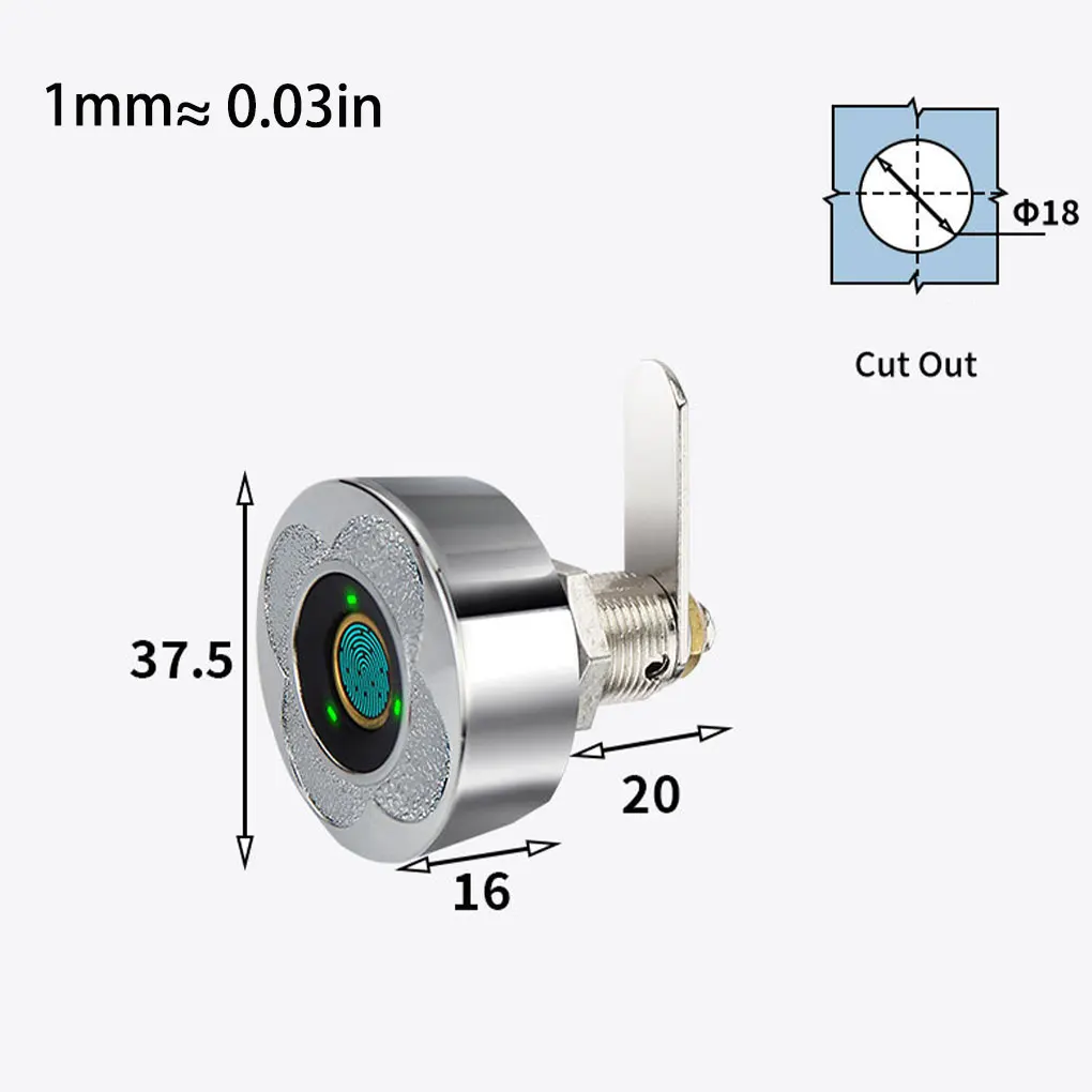 Fingerprint Lock Black Silver Keyless Cabinet Lock Smart Drawer Locks Anti-theft Door Lock Long Standby Time Door Hardware Tools