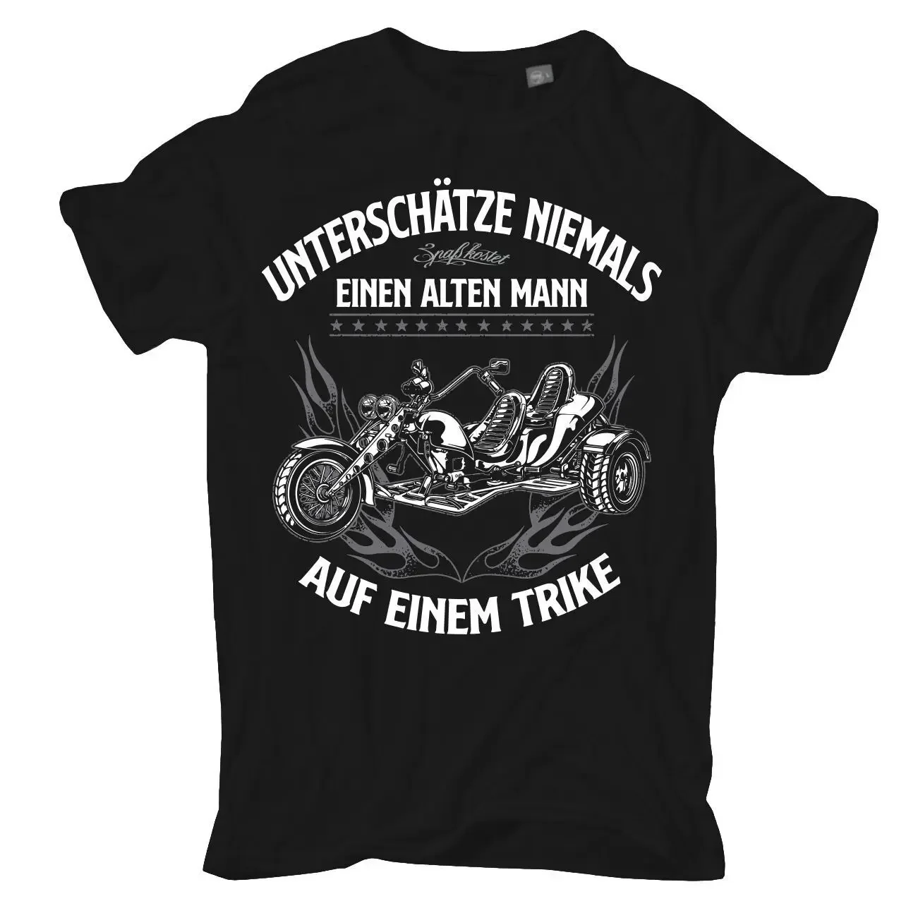 Camiseta para hombre Triker Undercuts Never Old Man en un Trike Biker Old