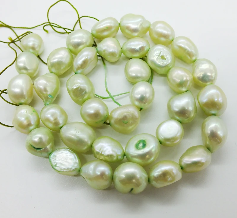 last 23pcs/LOT DIY Loose Beads Women Luxury Jewelry green Baroque Cultured Freshwater Pearl Beads 7-8mm Natural Pearl Beads 15