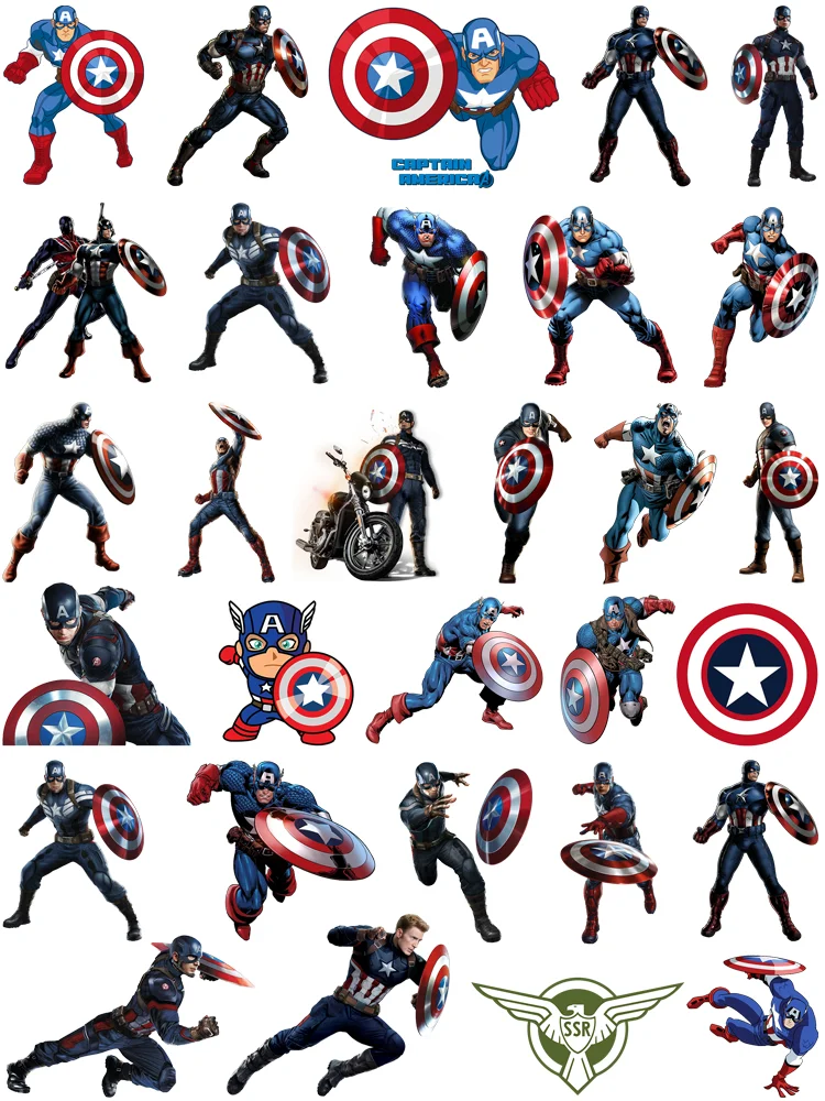 Captain America Kids clothing stickers Patches for clothes Ironing applications