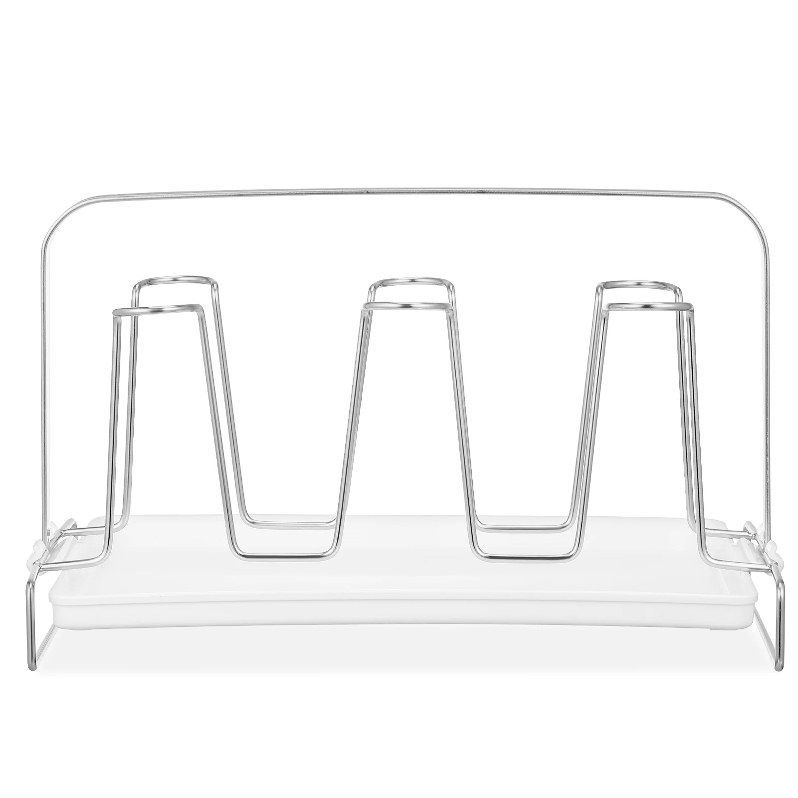 

6 Cup Holder Drying Rack Stainless Mug Storage Counter Top Tea Metal Organizer Glass Display Home