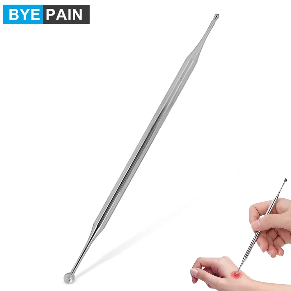 

1Pcs Acupuncture Pen, Dual Head Ear Body Point Probe Tip Acupressure Stainless Steel Facial Reflexology Massage Tool