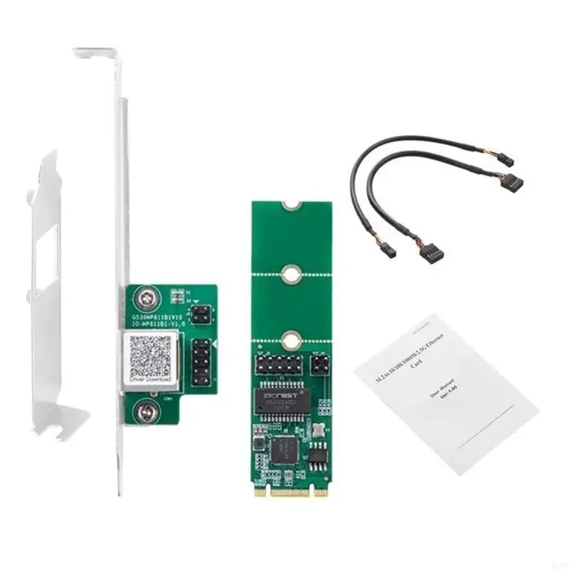E1PF 2500Mbps M.2 2.5G Kartu Pengendali Kartu Ethernet Kartu Pengontrol I225 Chip