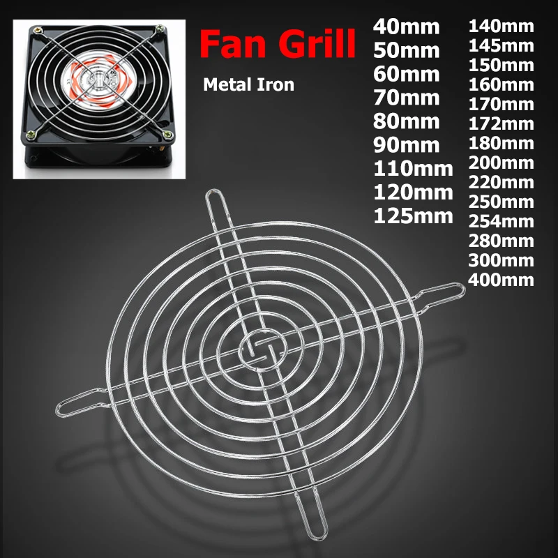 40mm 50mm 60mm 70mm 80mm 90mm-400mm Metal Protective Mesh Cover for Cooling Fan Metal Iron Nets Fan Grill