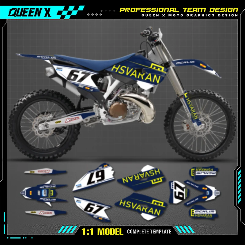 Queen X MOTOR For Husqvarna 125 250 300 350 450 TC FC 2014 2015 TE FE 2014 2015 2016 Custom Graphics Decals Stickers Kit