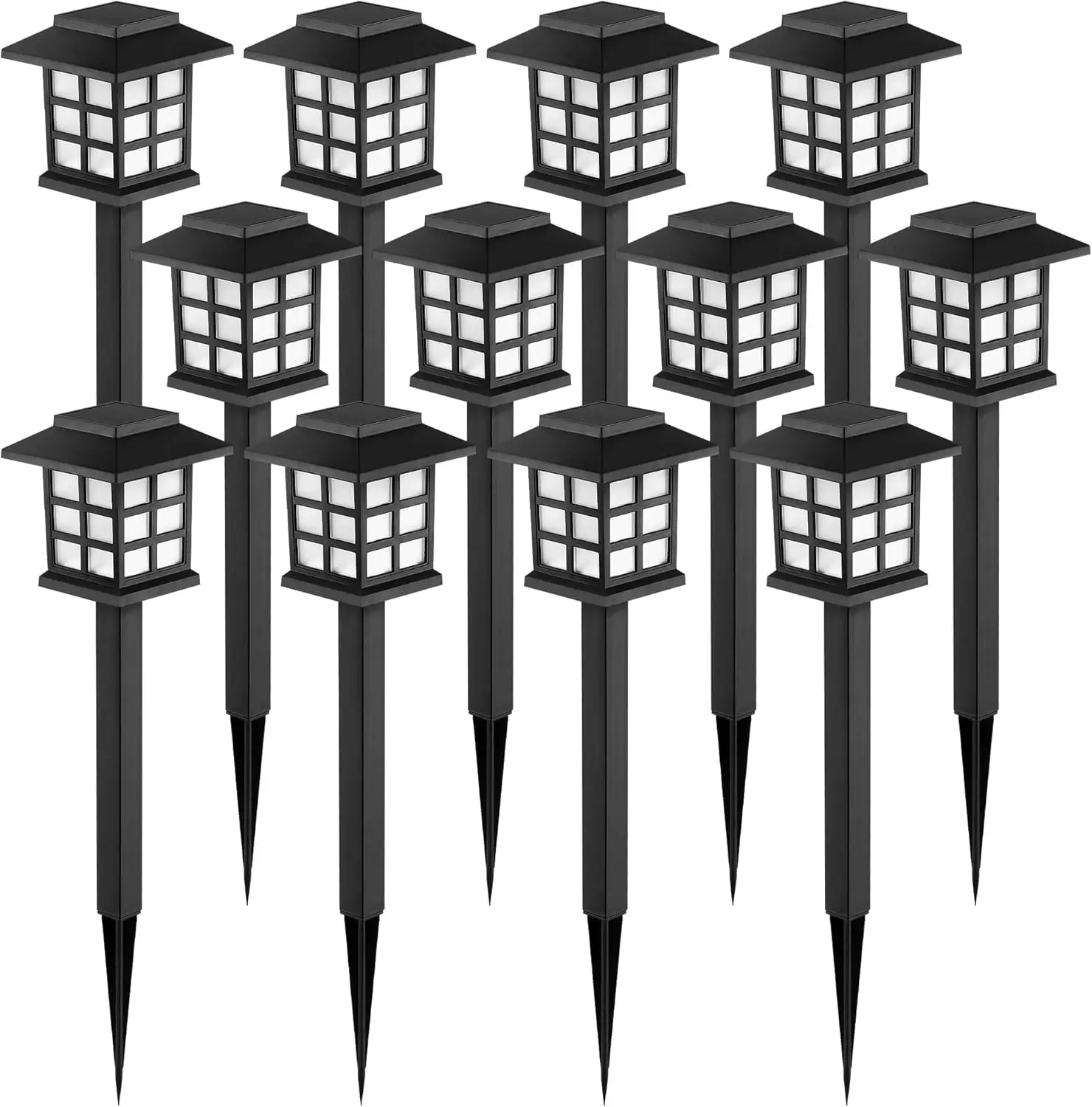 

Solar Outdoor Lights,12 Pack LED Solar Lights Outdoor Waterproof, Solar Walkway Lights Maintain 10 Hours of Lighting