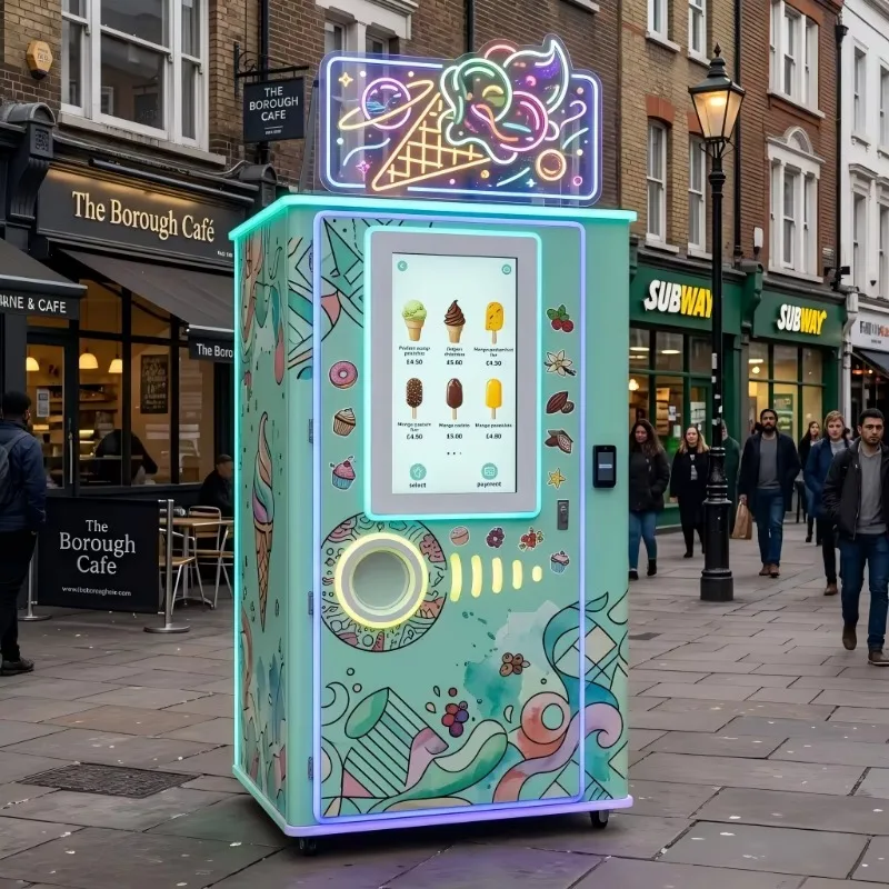 Automatic Ice Cream Vending Kiosk for Cinema Shopping Mall and Supermarket Soft Serve Ice Cream Machine
