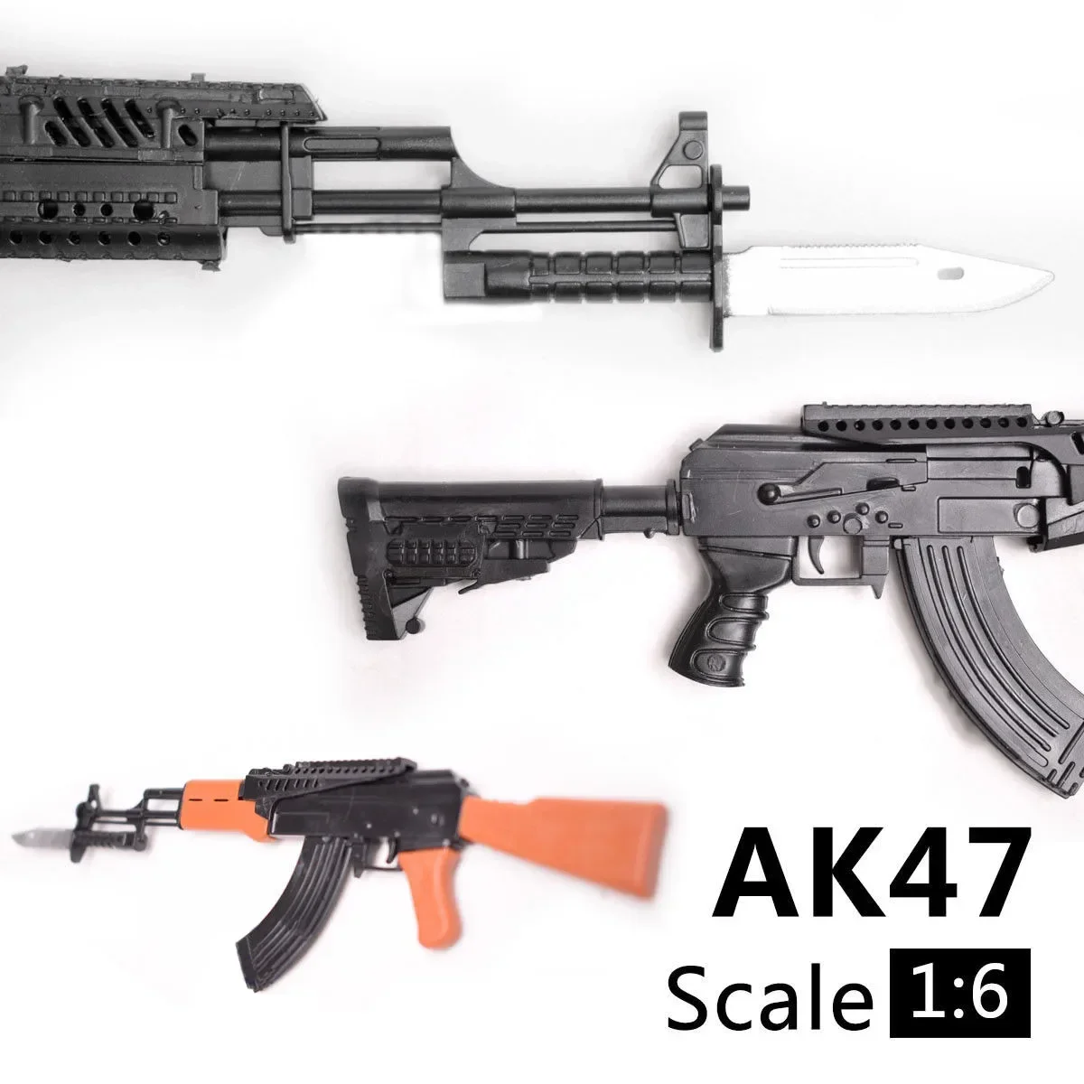 ปืนไรเฟิล AK47ขนาด1/6ของเล่นปืนพลาสติกชุดประกอบโมเดล4D ตัวต่อตัวต่ออิฐก่อสร้างอาวุธทหารสำหรับ12 "หุ่นแอ็คชั่น