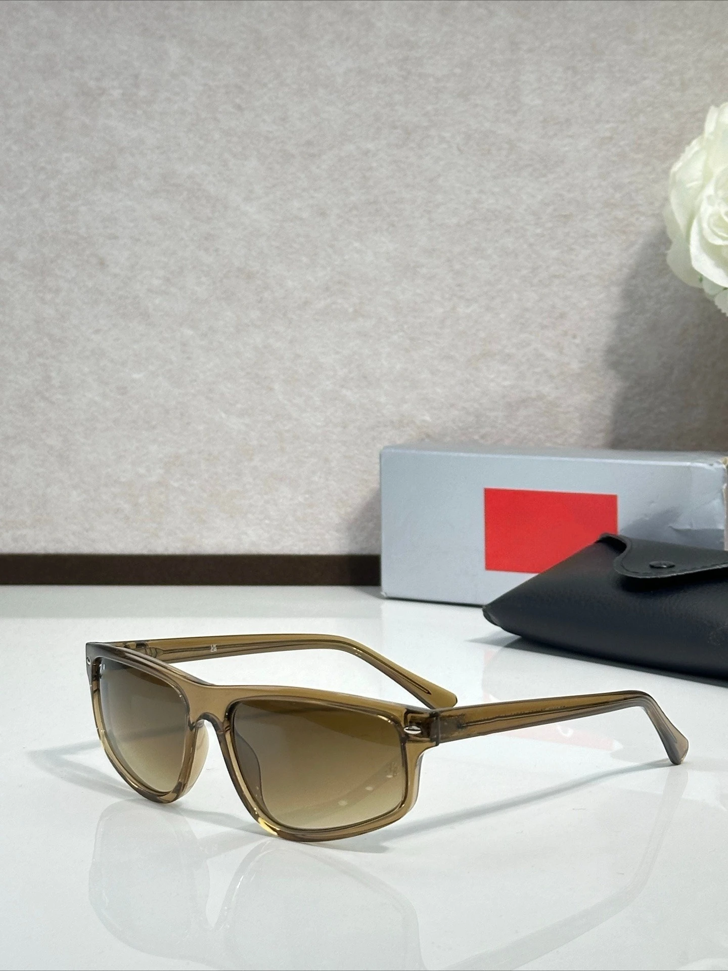 

RB 2225 Acetate Sunglasses Black Square UV Protection Unisex Retro Korean Style Casual Streetwear Classic Daily Shades Eyewear