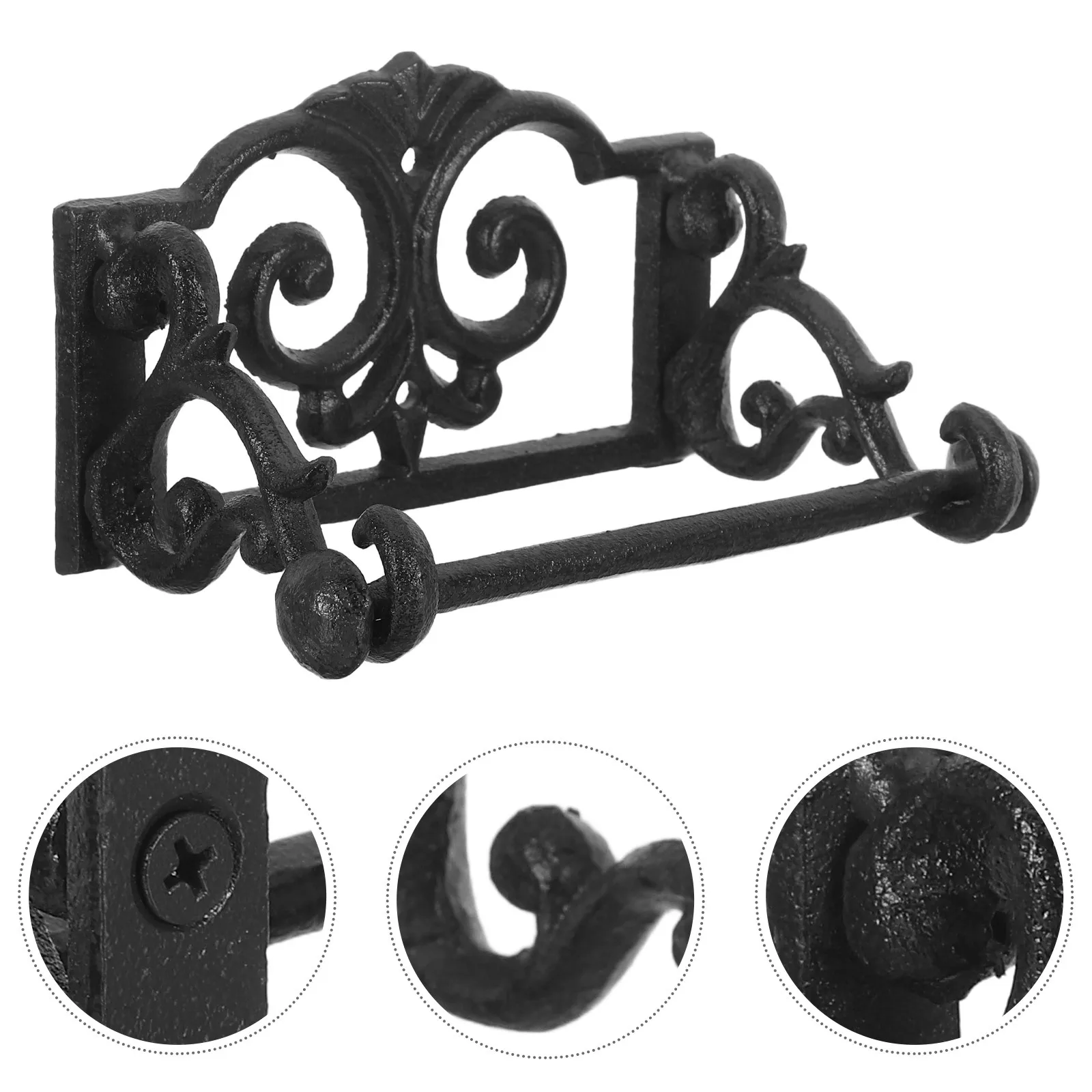 

Vintage Cast Iron Toilet Paper Holder Wall Mounted Tissue Dispenser For Bathroom Kitchen Entryway Farmhouse Decor Napkin Rack