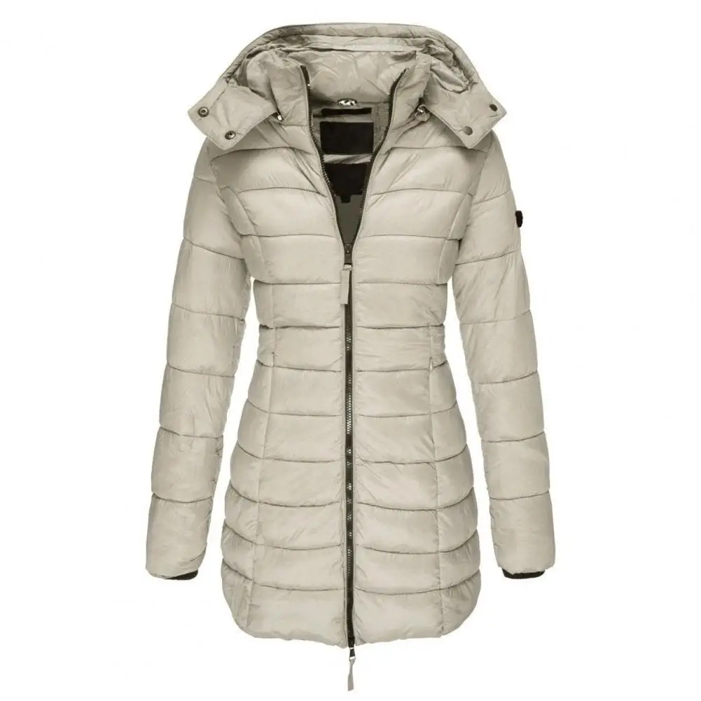 Koreaanse stijl dames katoenen jas winter warme gewatteerde jas met capuchon geribbelde manchet pull-up mouwen gewatteerde parka vrouwelijke