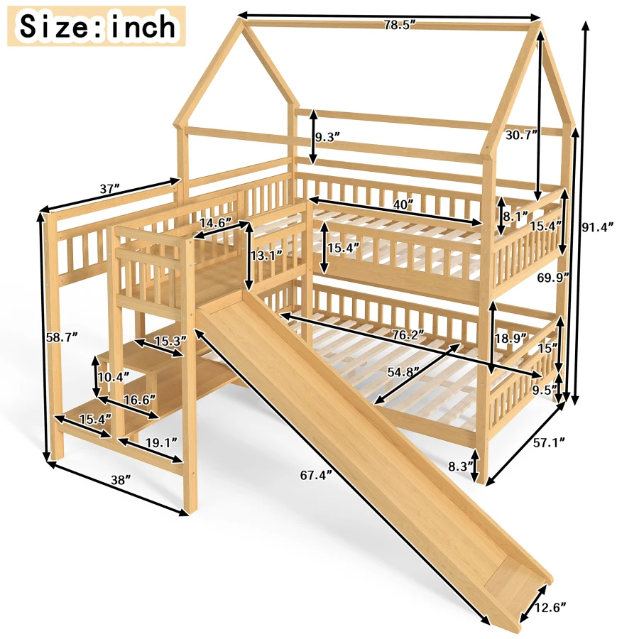 Letto a castello a forma di ca - Bunk Bed With Stairs And Slide recensione e prezzo