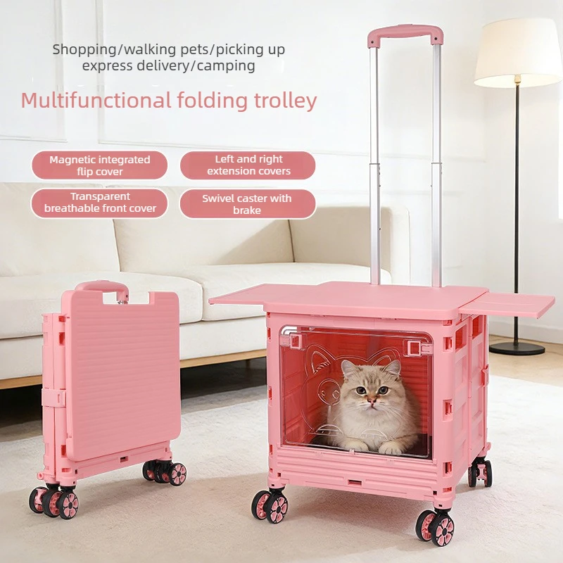 Carrito doble plegable para perros pequeños y gatos – Ligero y práctico - imagen 3