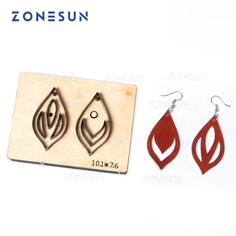 ZONESUN T10 DIY Custom Cutter Leather Earring Cutting Die Leather Cut Out Earring For Steel Rule Die Cutting Machine Press Tools