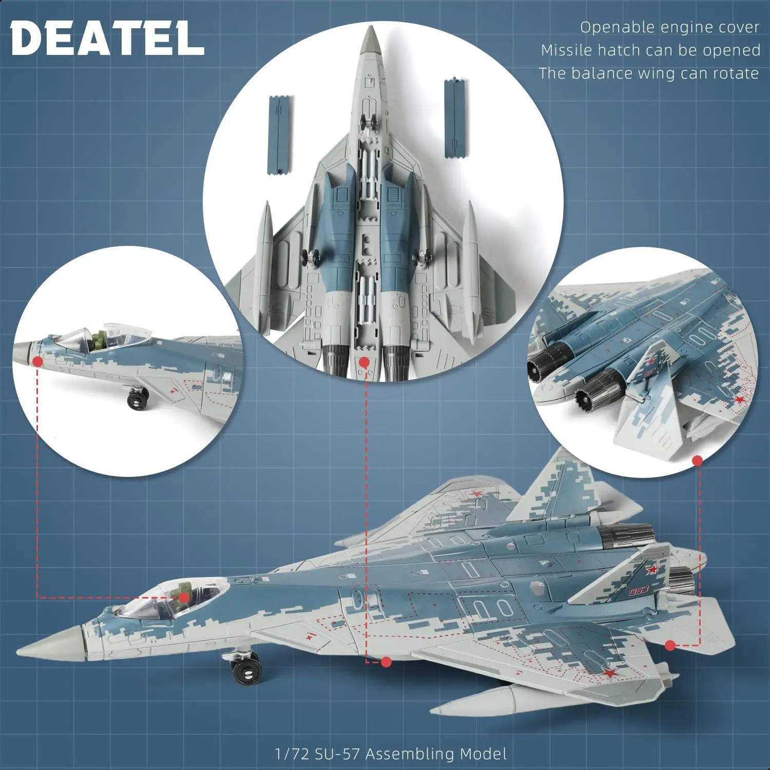 1/72 Scale SU-57s Military Aircraft Toy Quick Build Model Kits Plastic Building Airplane Model Kit for Adults And child toy Gift