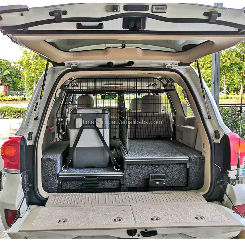 

4wd Offroad Luxurious Velvet Storage Cargo Short Drawer System With Fridge Slider Twin Drawers For Patrol Y61(with No Fridge)