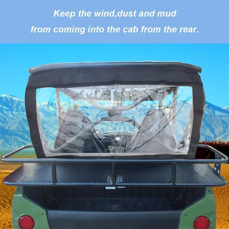 UTV Rear Soft Windscreen Back Window Panel Waterproof Windshield Compatible With Kawasaki Teryx4 800 2014‑2022 UTV Accessories