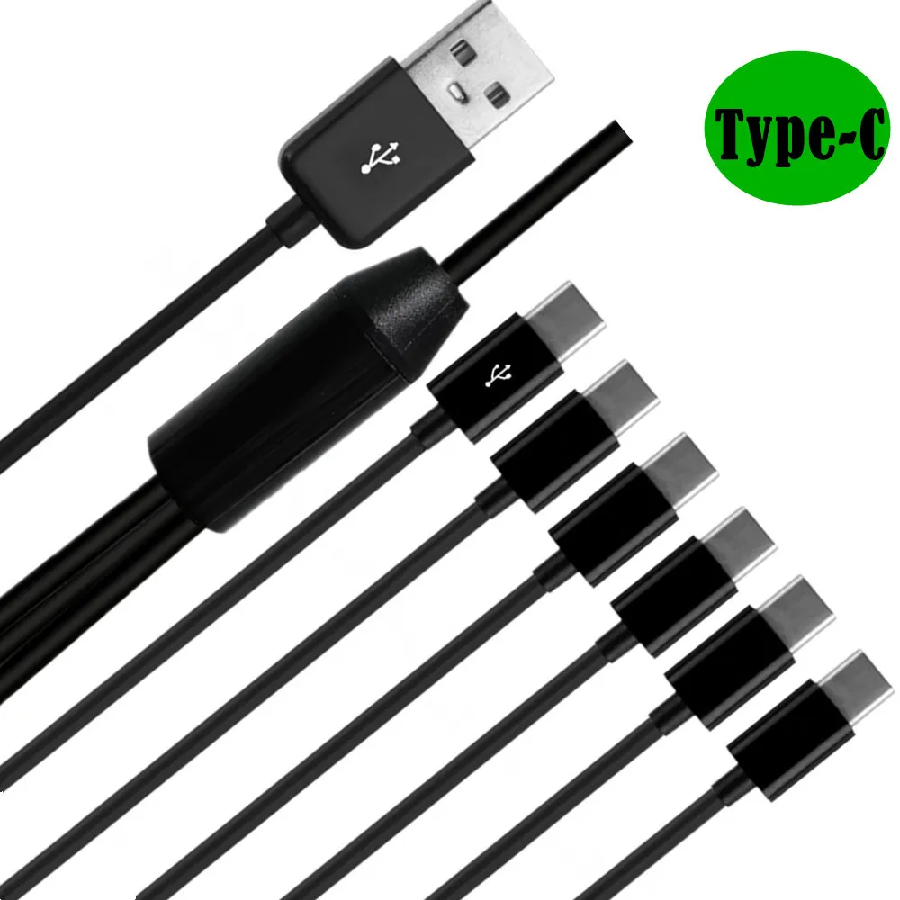 Type-C 1 to 2 3 4 6 Port Type C USB C to USB Y Splitter Multiple Charging Date Cable Cord 1.5m 1m 0.3m For Smartphone Tablet