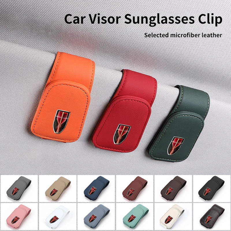 Car Visor Glasses Holder Leather Metal Sunglasses Organiser For Hongqi HS5 H5 H9 E-QH5 HS7 E-HS9 H7 E-HS3