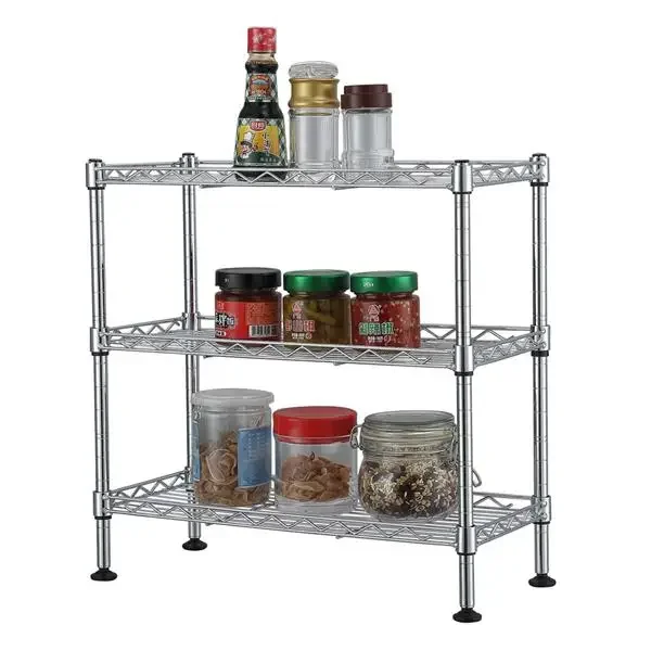 Three-layer Storage Rack Home Kitchen Organization Countertop Storage Rack Bedroom Sundries Suitcase Microwave Storage Rack