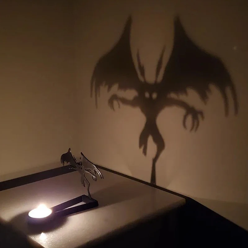 Halloween Ghost Demon Candle Holder Shadow Projector Halloween Candlestick Ornament Home Table Decoration Crafts