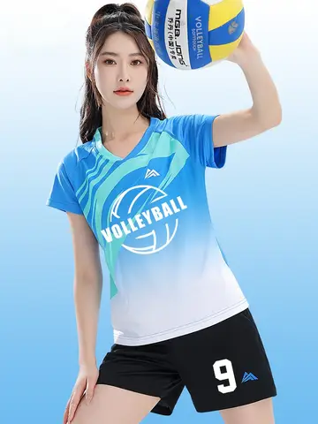 남성과 여성을위한 빠른 건조 배구 유니폼 세트 경쟁 훈련 팀 셔츠와 바지 스포츠 피트니스 팬 용품