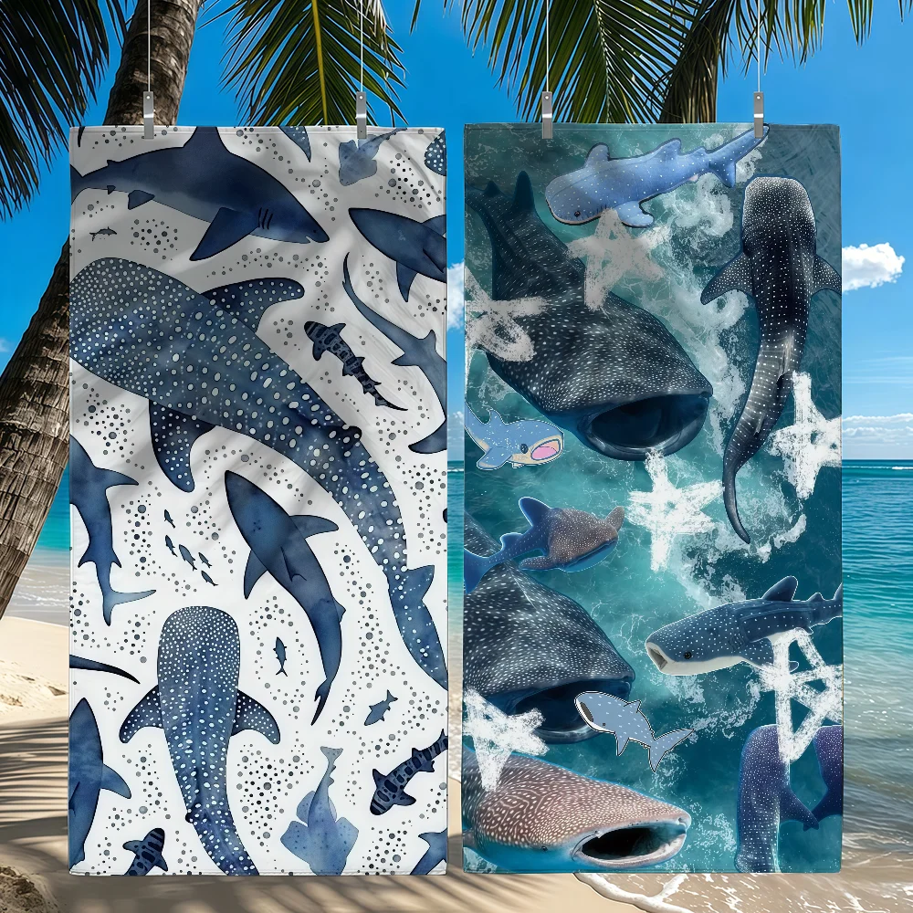 Whale Shark print Towel Quick Drying Beach Towels Are Suitable For Swimming Pools Camping Yoga And The Gym