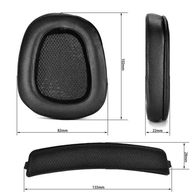 Almofadas de espuma para fones logitech, almofada de couro para g933, g935, g633/g, 933g, 935g, 633, 1 par