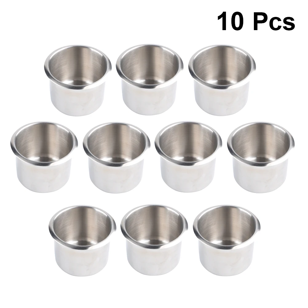 

10pcs Stainless Steel Coaster Drop-in Cup Holder for Truck Silver RV Accessories Drink Bottle Holder Marine Camper Trailer