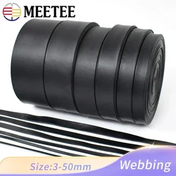 10/20Meters 3-50mm Black PU Soft Leather Webbing Tapes Cord Necklace Bracelet Decoration Rope DIY Bags Clothing Accessories