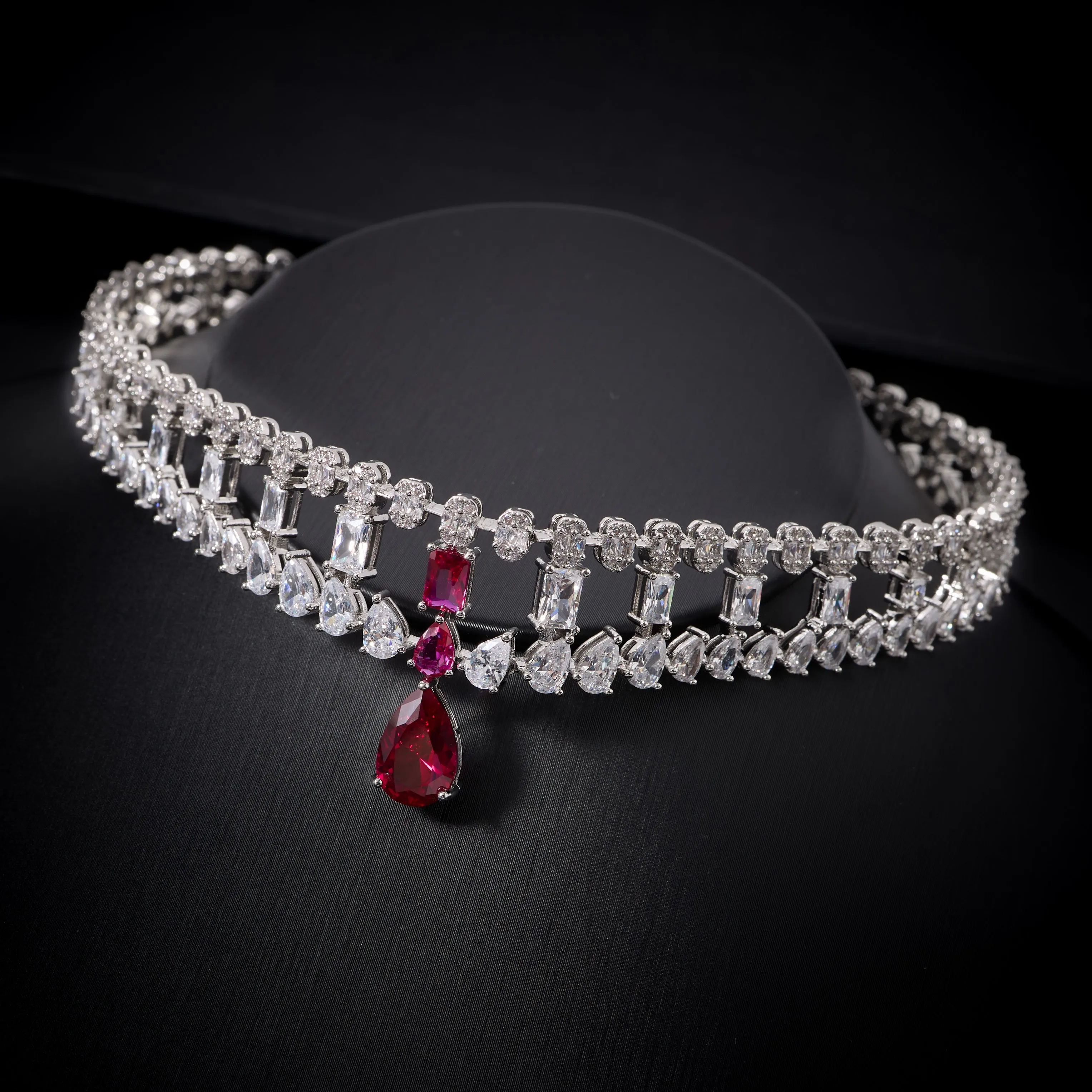 IN JEWELIFE  Choker Neck Necklaces Gift Set for Women Jewelry Sets Unique Color Cubic Zirconia Wedding Accessories 00116
