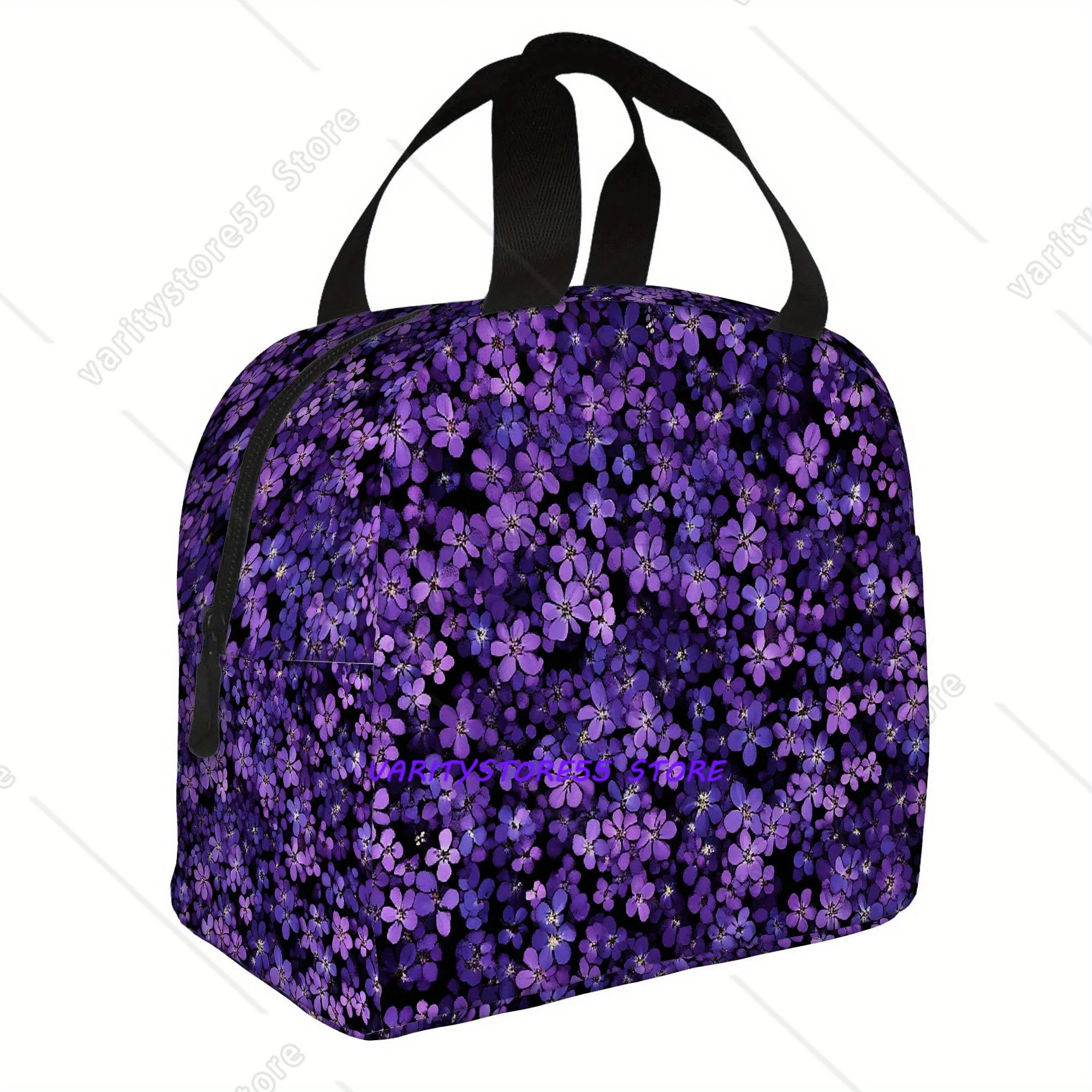 Purple Bloom Beautifully Reusables Leakproof Thermal Cooler Food Insulated Lunch Bag School Children Student