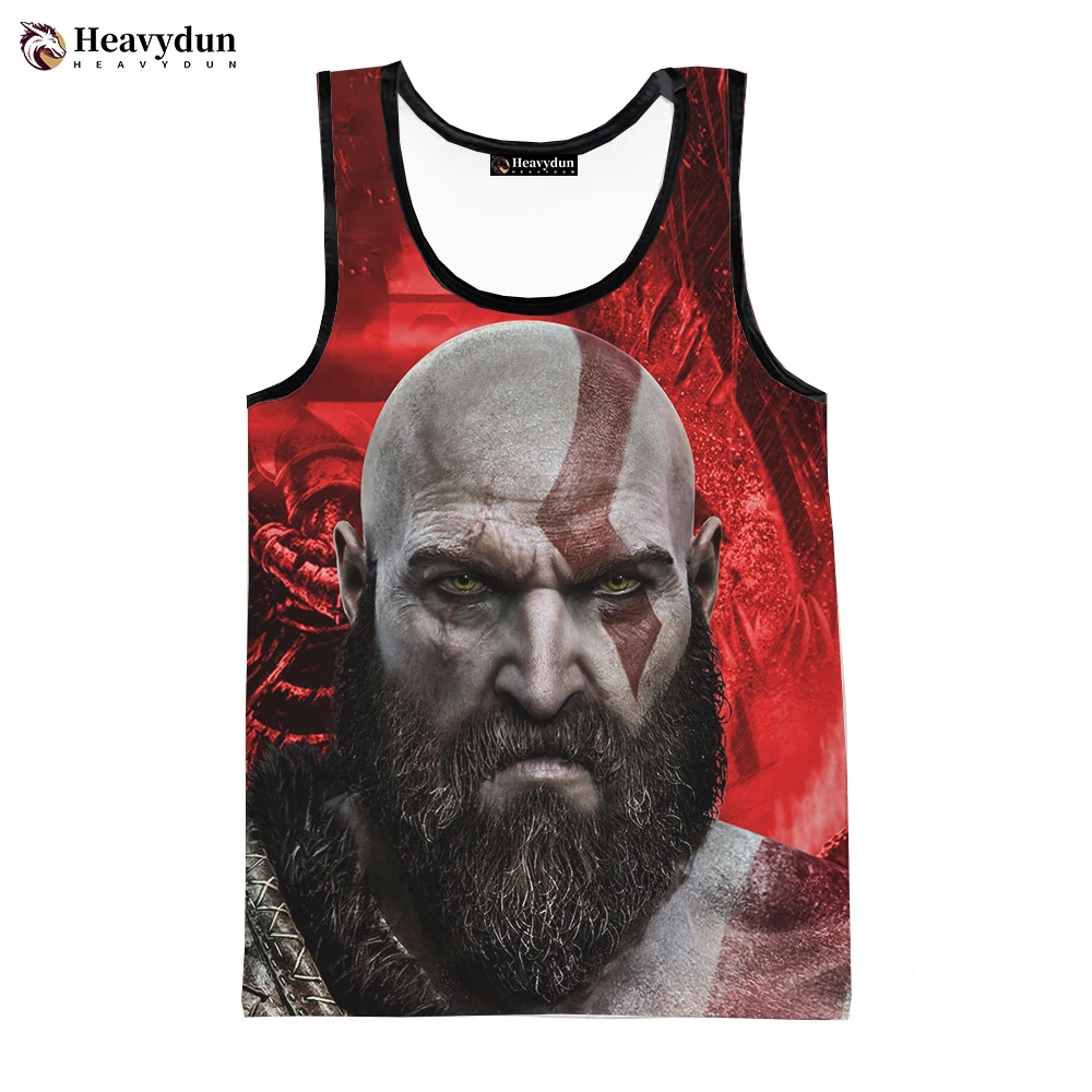 2023 New Game God of War Fashion Summer Men Tank Tops Sleeveless Shirts Spring Harajuku Streetwear 3D Printed Beach Tops Tees