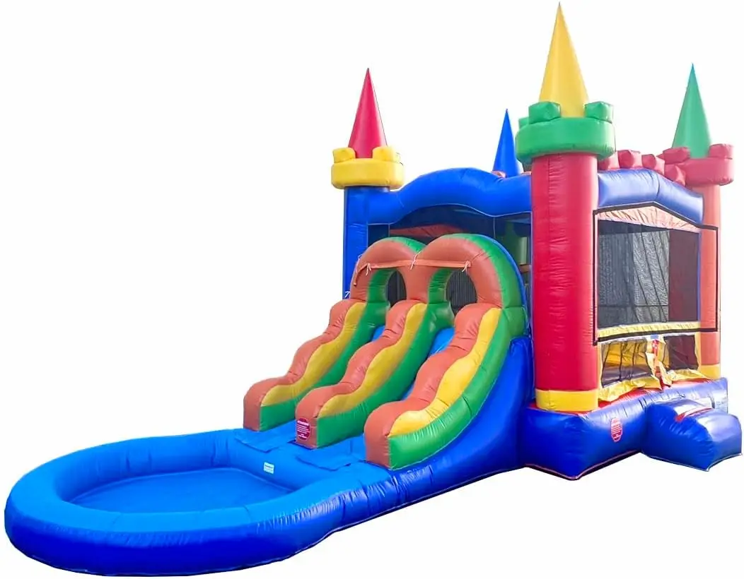 

7x4Meter Commercial Grade Inflatable Bouncer Jumping Castle Adults Rainbow Bouncy Bluey Water Slide Bounce House Combo for Kids