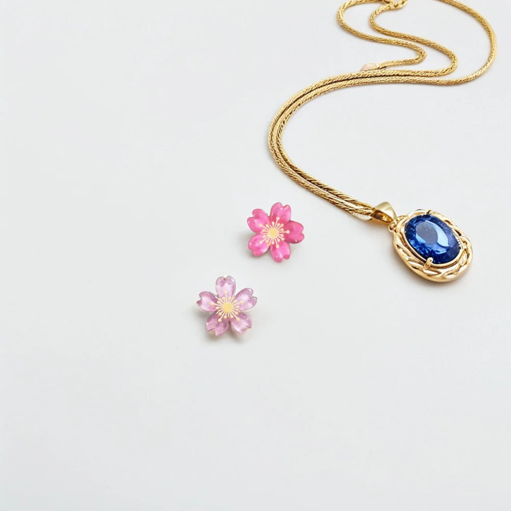 30 قطعة زهر الكرز دفع دبابيس الراتنج شقة رئيس الزخرفية الإبهام المسامير لمكتب المدرسة المنزل لوحة الإعلانات مسامير الأزهار لطيف