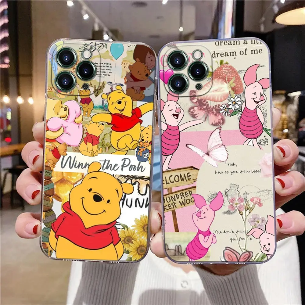 Winnie The Pooh Honey Disney Clear Case For iPhone 16 15 14 13 12 11 Pro Max Mini Xs XR X 7 8 Plus Cover For iphone 16 Pro Case