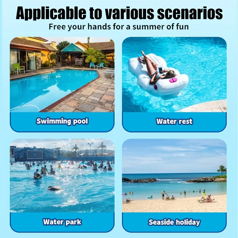 Hamac gonflable de flotteur de piscine pour adultes, chaise longue polyvalente de lit de flotteur d'eau en PVC, 3 rangées détachables, gonfleur non inclus
