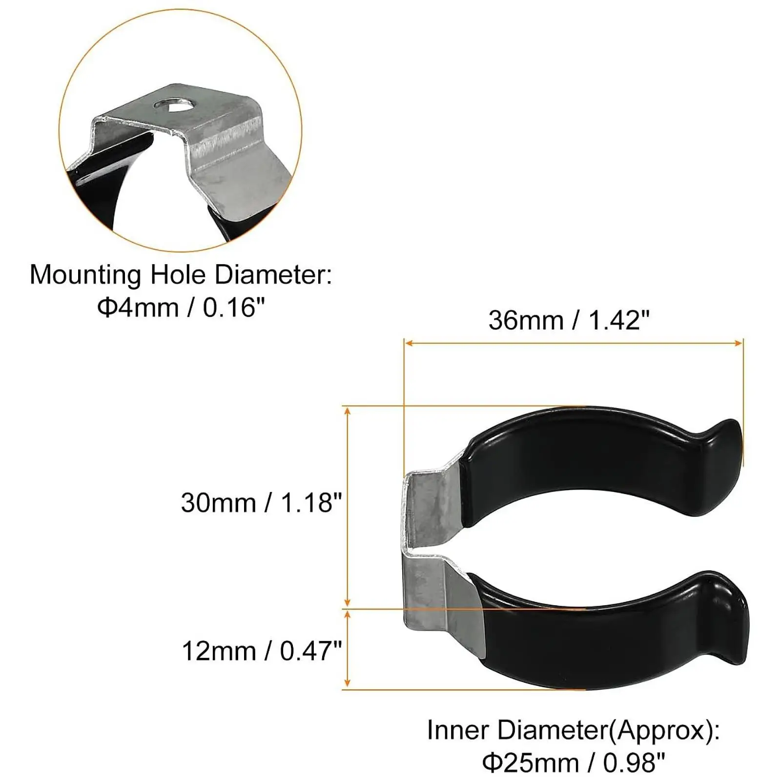 8x Clips Holder Bracket Lamp Support Pipe Clamps Prevent Sagging Versatile Convenient Compact Easy to Install Stainless Steel